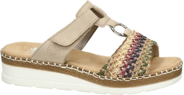 Rieker Kleurrijke Gevlochten Comfort Slipper Multicolor Dames