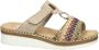 Rieker Kleurrijke Gevlochten Comfort Slipper Multicolor Dames - Thumbnail 1