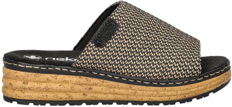 Rieker slippers zwart beige