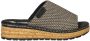 Rieker slippers zwart beige - Thumbnail 1