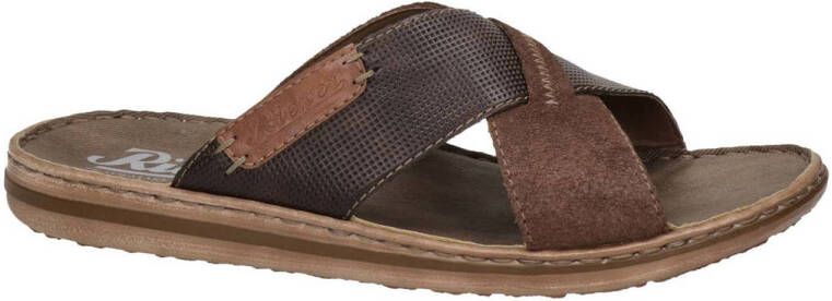 Rieker suède slippers bruin