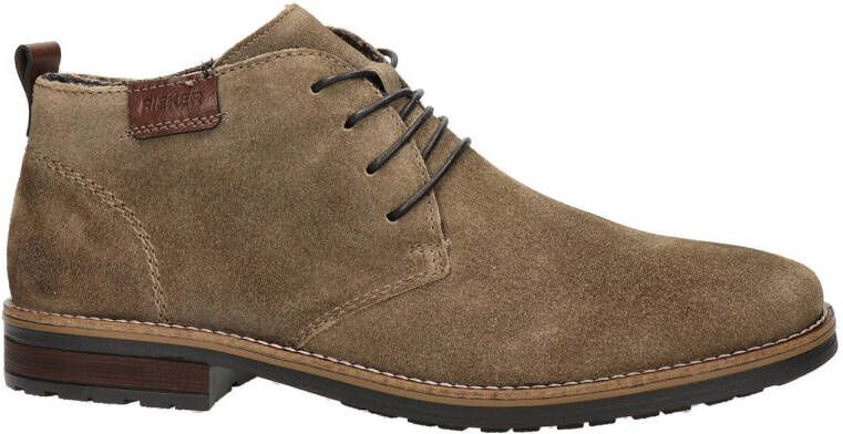 Rieker suède veterschoenen taupe