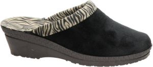 Rohde pantoffels met zebraprint zwart