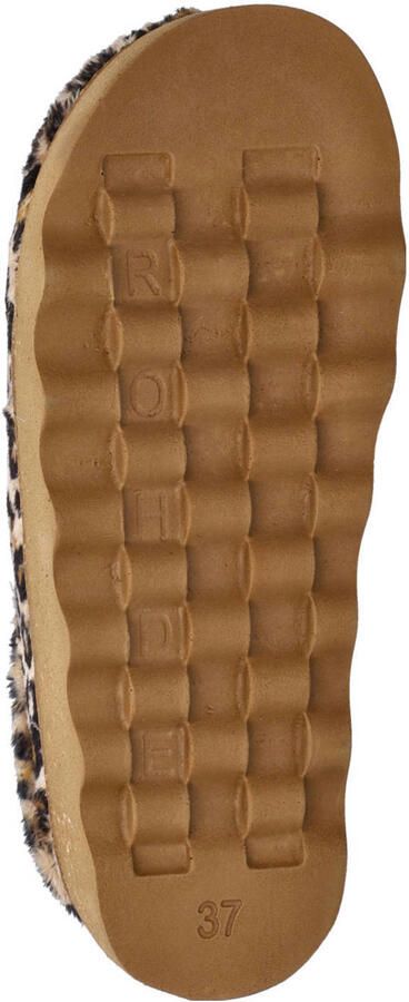 Rohde pantoffels met panterprint beige zwart - Foto 3