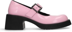 Sacha Dames Roze leren loafers met hak