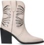 Sacha Dames Off white leren cowboy laarsjes met zilveren details - Thumbnail 1