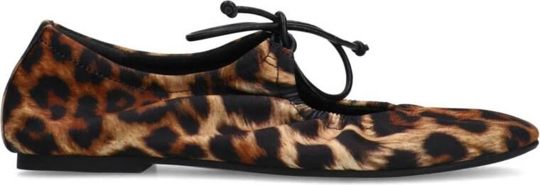 Sacha ballerina's met panterprint cognac zwart