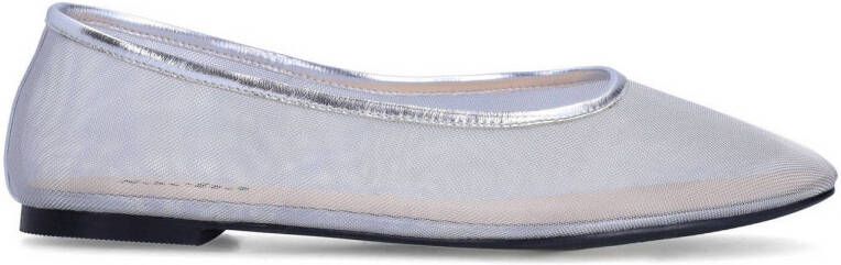 Sacha Dames Zilveren mesh ballerina's
