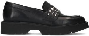 Sacha Dames Zwarte chunky loafers met zilverkleurige studs