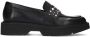 Sacha Dames Zwarte chunky loafers met zilverkleurige studs - Thumbnail 1