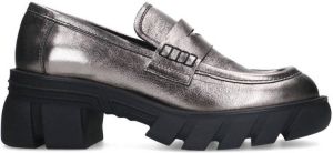 Sacha Dames Zilverkleurige metallic chunky loafers