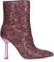 Sacha Dames Roze glitter enkellaarsjes met trechterhak - Thumbnail 1