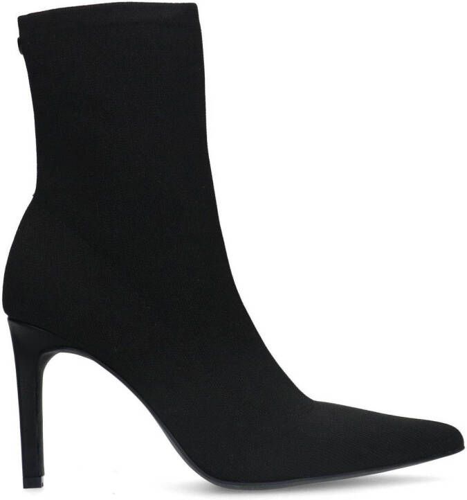 Sacha Dames Zwarte sock boots met naaldhak