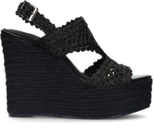 Sacha Dames Zwarte sleehak sandalen