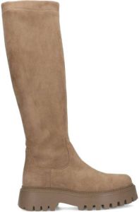 Sacha Dames Beige hoge stretch laarzen