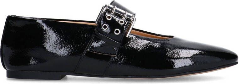 Sacha Dames Zwarte lak buckle ballerina's