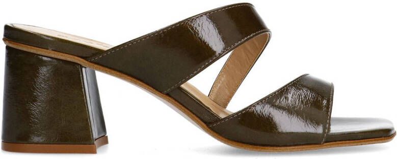 Sacha Dames Groene lakleren sandalen met hak