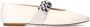 Sacha Dames Off white leren ballerina's met zilverkleurige studs - Thumbnail 1