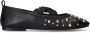 Sacha Dames Zwarte leren ballerina's met studs - Thumbnail 1