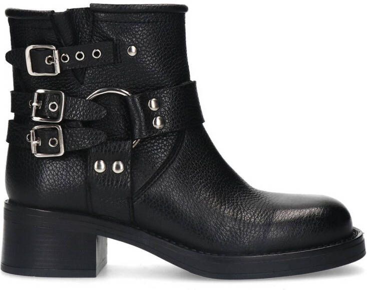 Sacha Dames PRE-ORDER Zwarte biker enkelboots