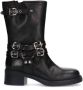 Sacha Dames PRE-ORDER Zwarte buckle biker enkelboots - Thumbnail 1