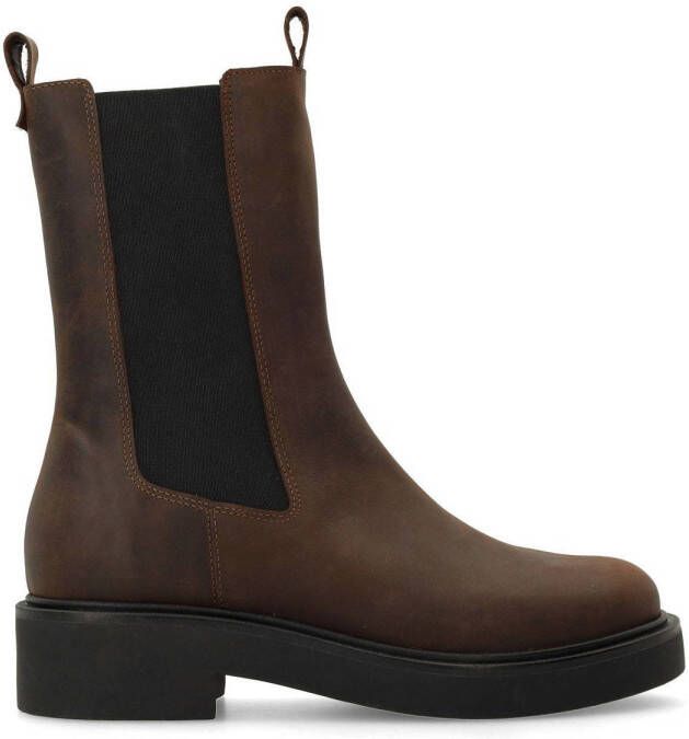 Sacha Dames Bruine leren chelsea boots