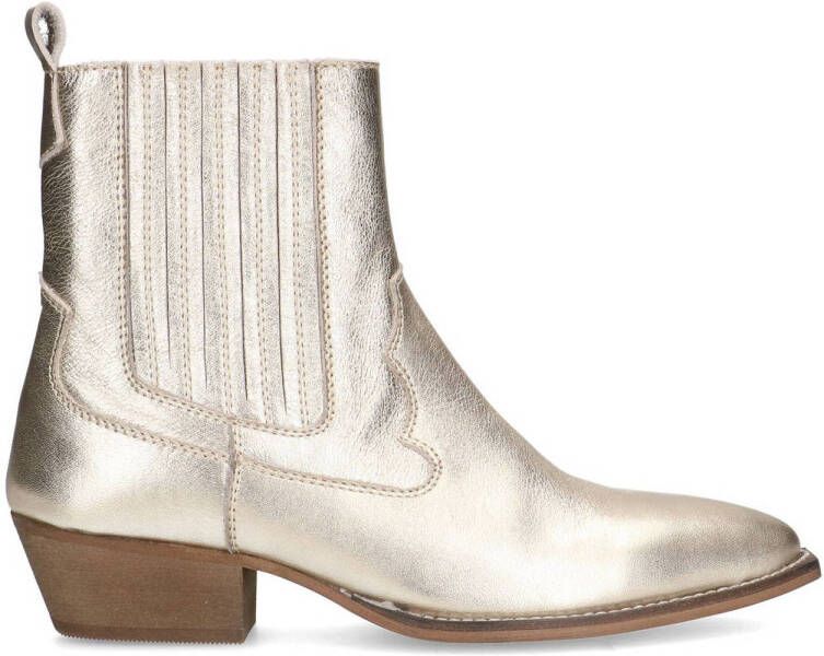 Sacha leren cowboylaarzen goud metallic