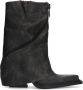Sacha Dames Greywashed leren western enkellaarsjes met flap - Thumbnail 1