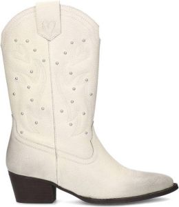 Sacha Dames Off white cowboy enkellaarsjes met studs