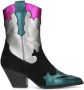 Sacha Dames Zwarte leren cowboylaarzen met kleurrijke metallic details - Thumbnail 1