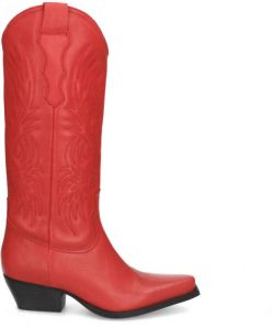 Sacha Dames Rode leren cowboylaarzen