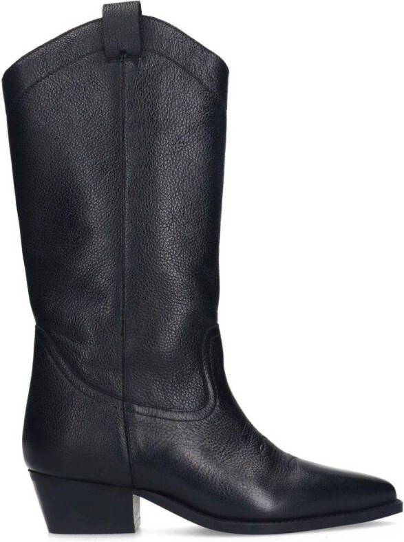 Sacha Dames Zwarte leren cowboylaarzen