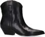 Sacha Dames Zwarte leren western enkellaarsjes - Thumbnail 1
