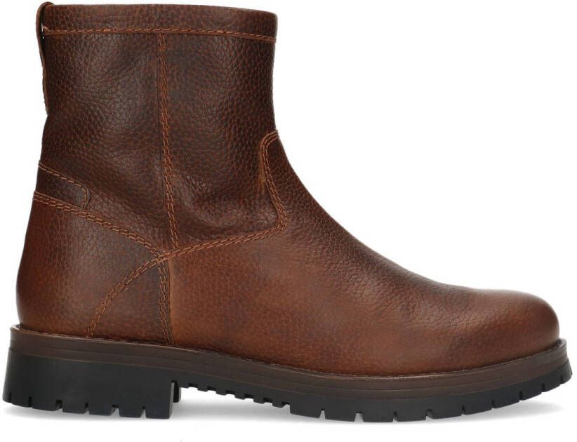 Sacha leren enkelboots cognac