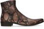Sacha leren enkelboots met slangenprint bruin - Thumbnail 1