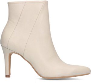 Sacha Dames Off white leren enkellaarsjes met hak