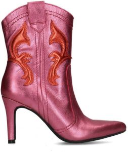 Sacha Dames Roze western enkellaarsjes met naaldhak