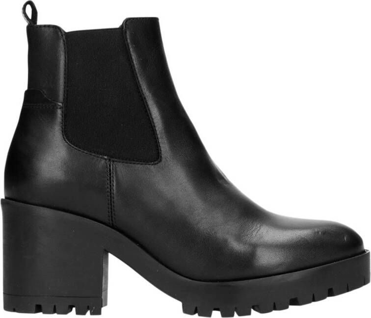 Kent Beukende bevroren Sacha Dames Zwarte chelsea boots met hak - Schoenen.nl