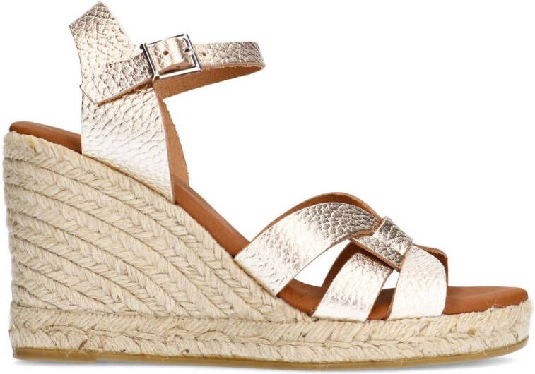 Sacha Dames Gouden metallic sleehak sandalen