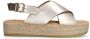 Sacha Dames Gouden leren plateau sandalen - Thumbnail 1