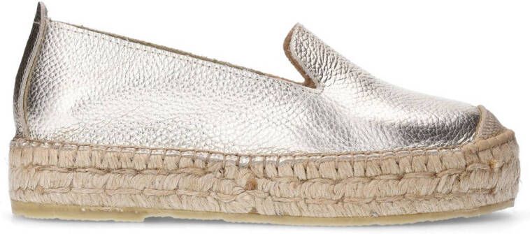 Sacha Dames Gouden leren espadrilles