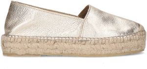 Sacha Dames Metallic goudkleurige leren espadrilles