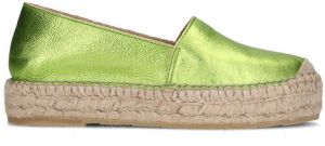 Sacha Dames Metallic groene leren espadrilles