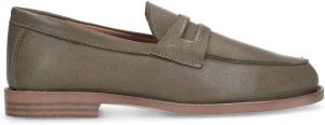Sacha Dames Donkergroene leren penny loafers