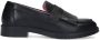 Sacha Dames Zwarte leren loafers met franjes - Thumbnail 1