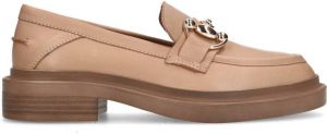 Sacha Dames Beige leren loafers met chain