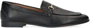 Sacha Dames Zwarte leren loafers met goudkleurige gesp