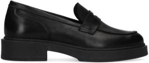 Sacha Dames Zwarte leren penny loafers
