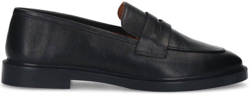 Sacha Dames Zwarte leren penny loafers