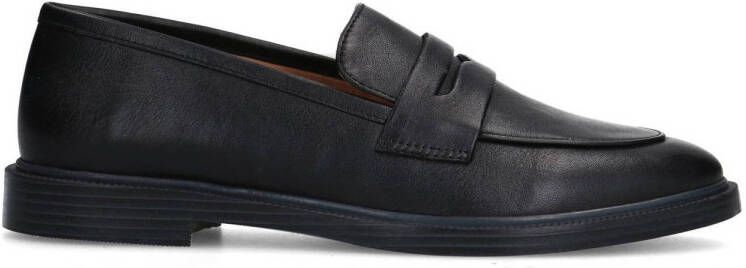 Sacha Dames Zwarte leren penny loafers